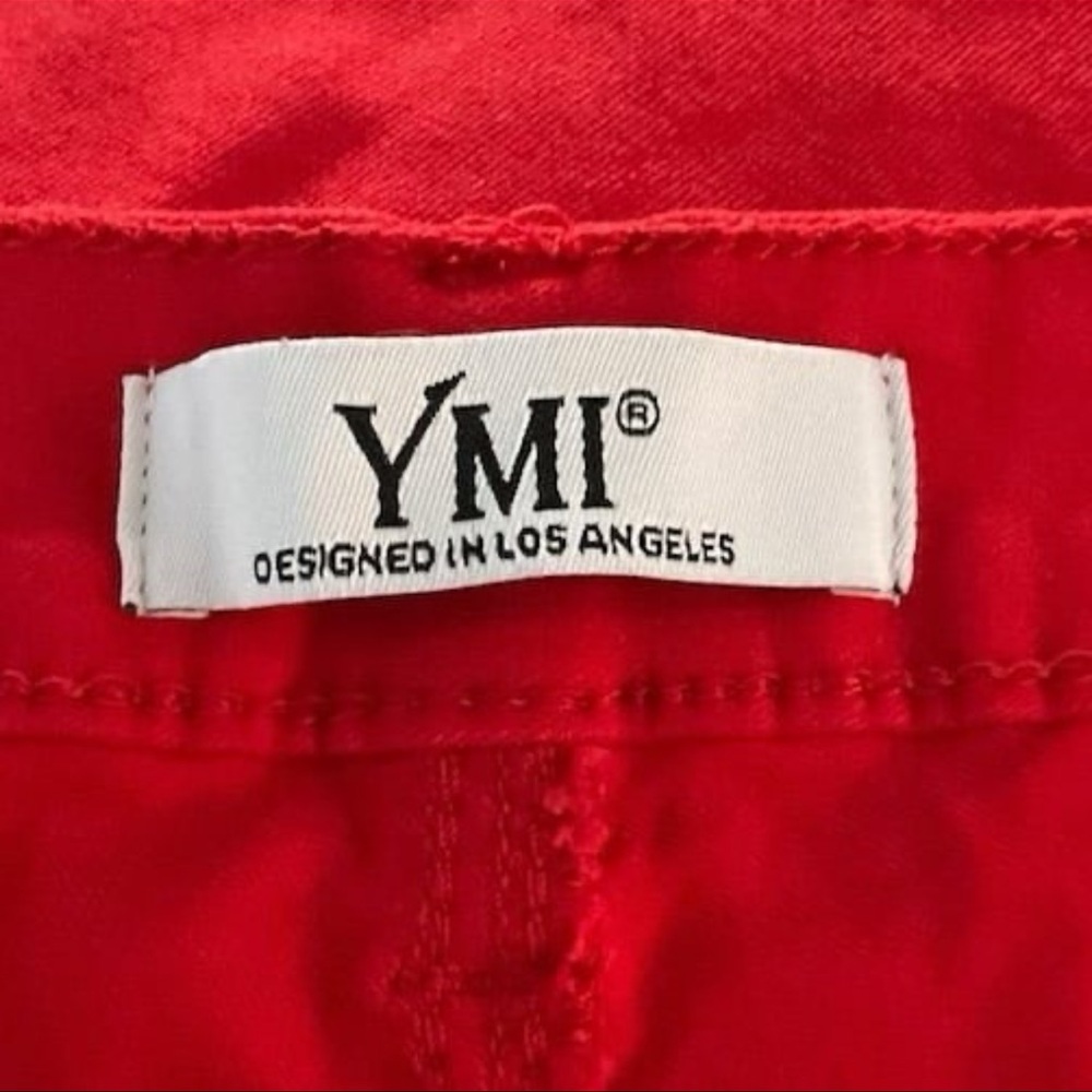 YMI Women's Large Red Curvy Stretch Straight Leg Jeans Casual Mid-High Rise - Picture 6 of 8